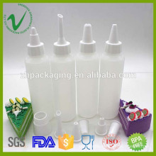 130ml HDPE high-quality cylinder white sauce plastic bottle with twist cap